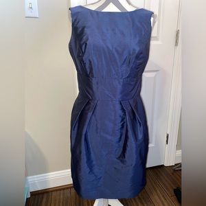Alfred Sung Sleeveless Open Bow Back Navy Prom Bridesmaid Dress Size 12